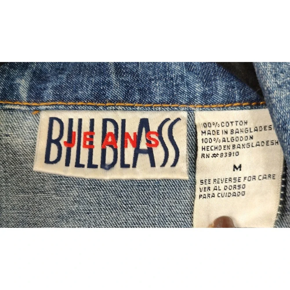 Bill Blass Vintage Denim Jacket Womens Medium Blue Jean Trucker Cotton - Picture 3 of 8